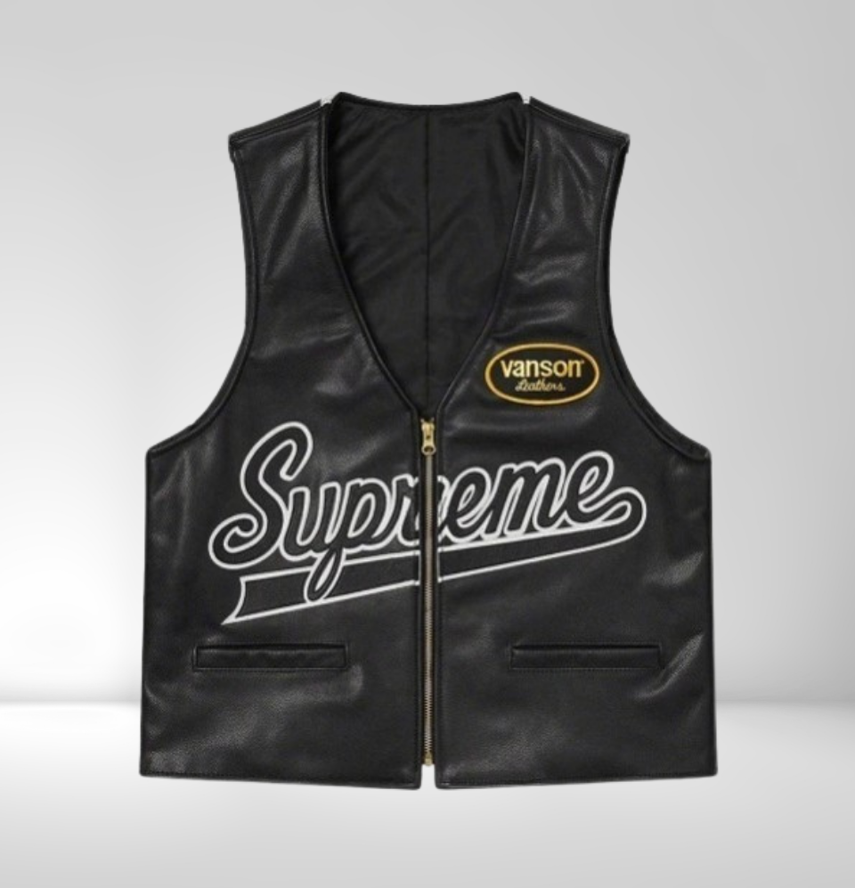 Gilet Supreme Vanson Leathers Spider Web Noir – Imperial Jackets